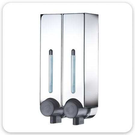 Chrome Double Dispensers - soap and lotion dispenser